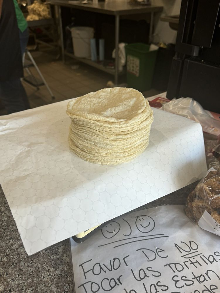 Freshly made corn tortillas